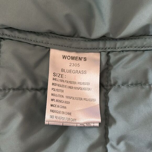 Woolrich Quilted lightweight Puffer Jacket Powder Blue Bluegrass Coat Size Large - Picture 8 of 8